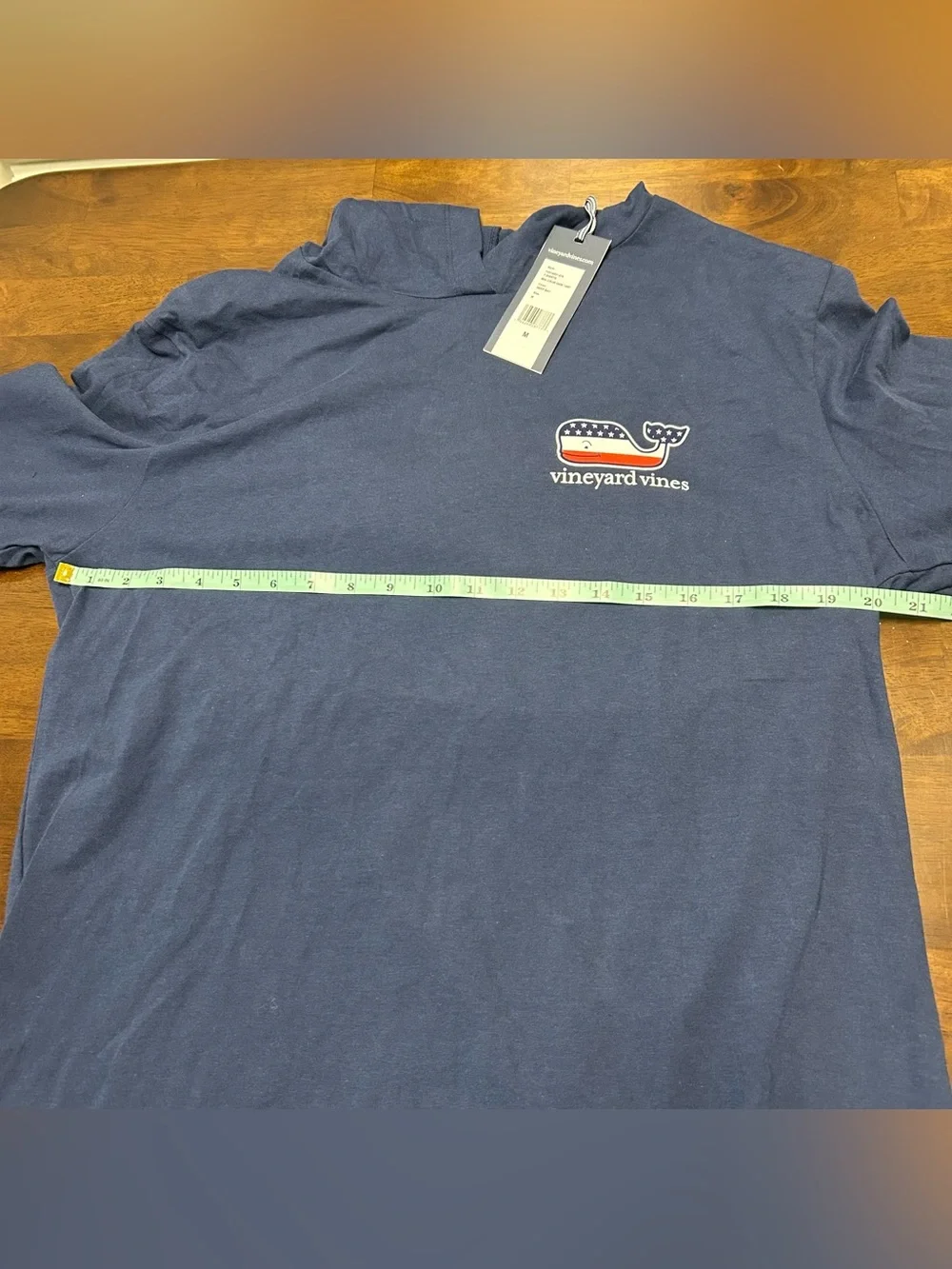 NWT Vineyard Vines Americana Whale Long Sleeve Shirt Hoodie in Navy Size Medium